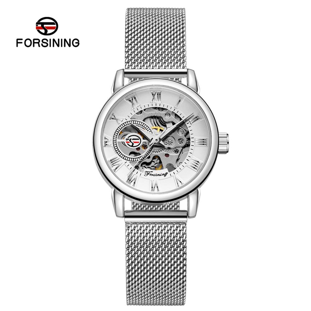 Mesh Stainless Strap - Reloj Mujer FORSINING moda kadın izle