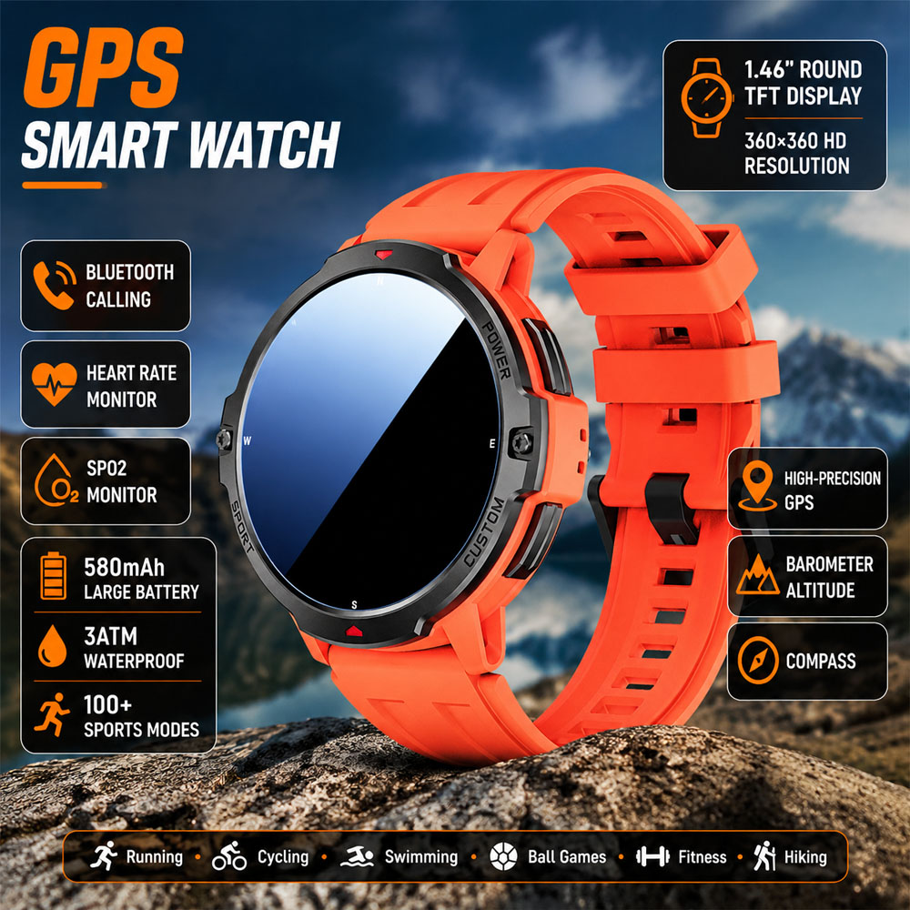 Smartwatch Timex Watches For Women - YENI 6 Eksenli Jiroskop Askeri GPS