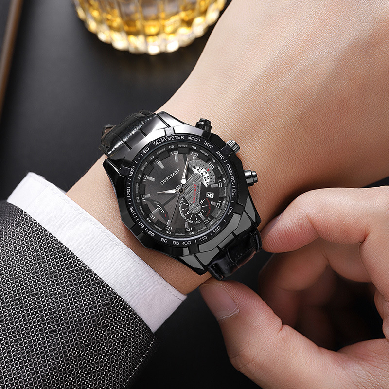 Smartwatch Luxury Watches For Men - Erkek Kuvars Saatleri Takvimli Klasik Kuvars