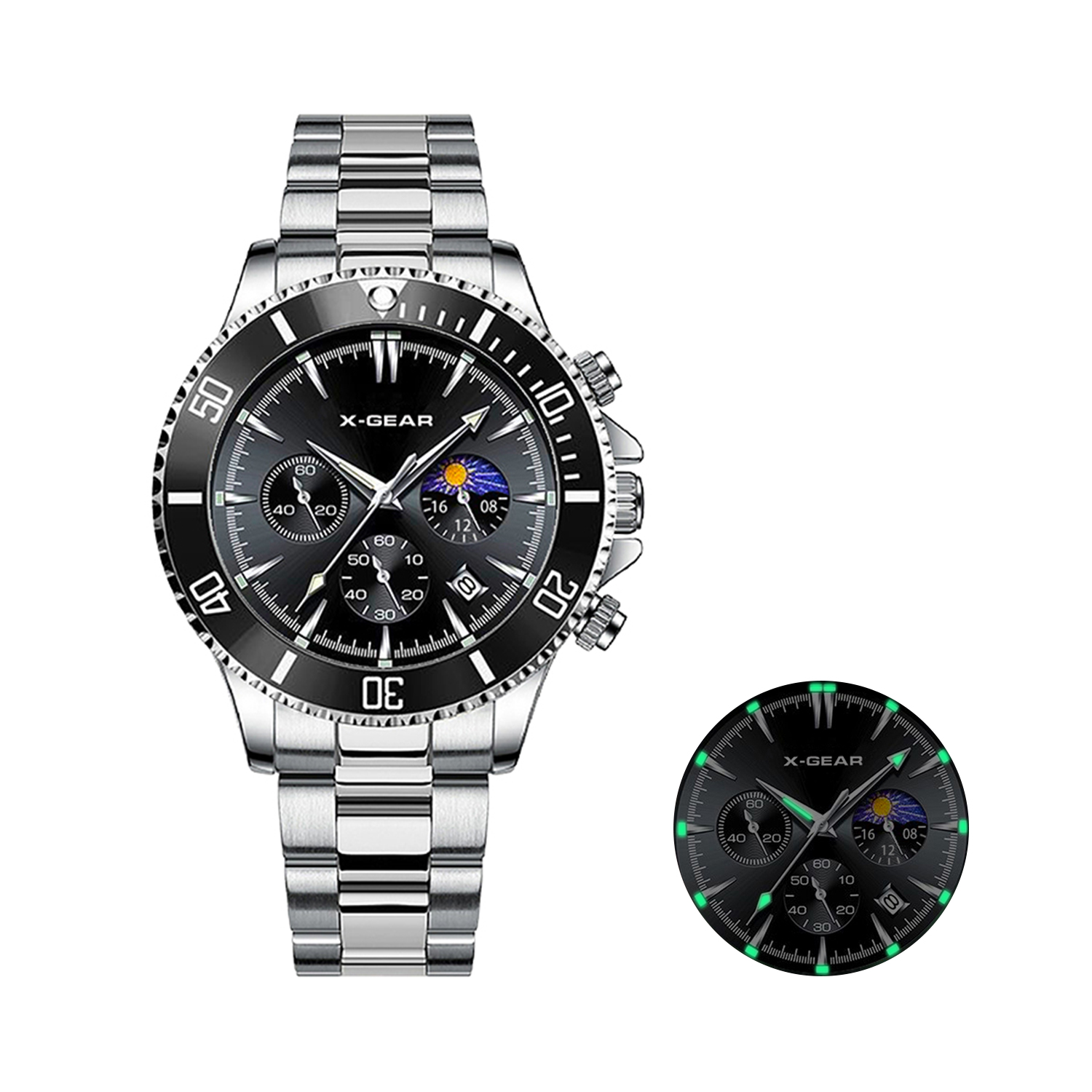 Smartwatch Luxury Watches For Men - X-GEAR Moda Takvimli Erkek Kuvars Saat