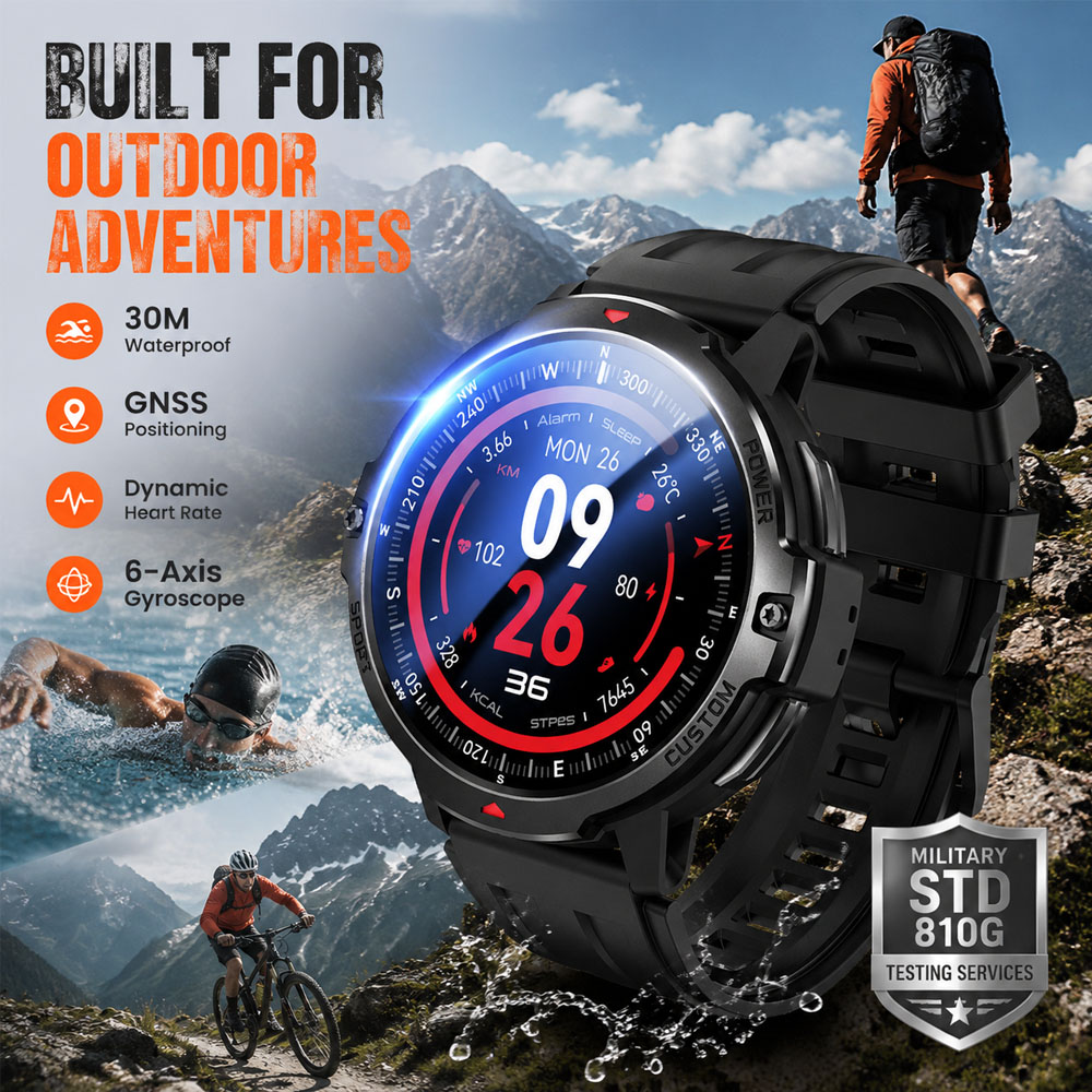 Smartwatch Timex Watches For Women - YENI 6 Eksenli Jiroskop Askeri GPS