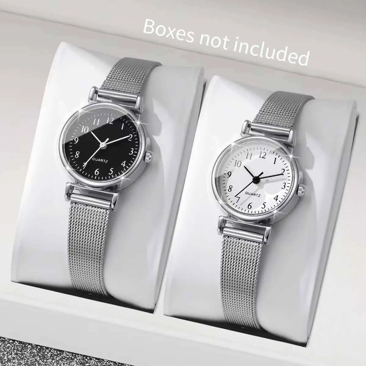 Mesh Stainless Strap - 1/2 adet moda kadın saatler basit