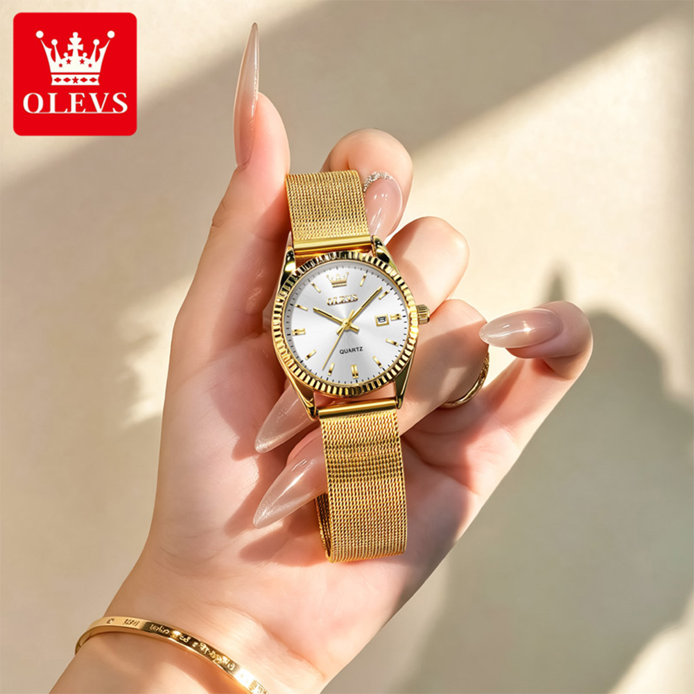 Mesh Stainless Strap - OLEVS 5692 Elegance Kuvars Mekanizmalı Kadın