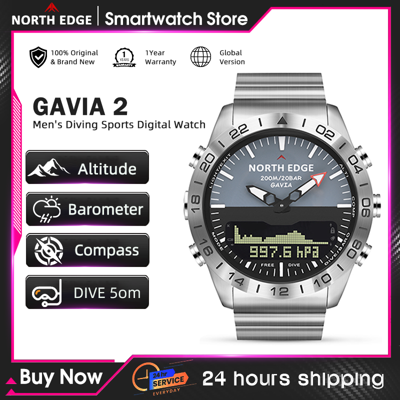 NORTH EDGE Erkek Dalış Saati A - Smartwatch Digital Watches For Men incelemesi ve fiyatı