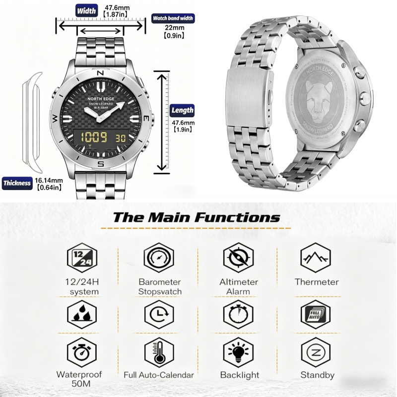 NORTH EDGE Erkekler Açık Hava  - Smartwatch Digital Watches For Men incelemesi ve fiyatı
