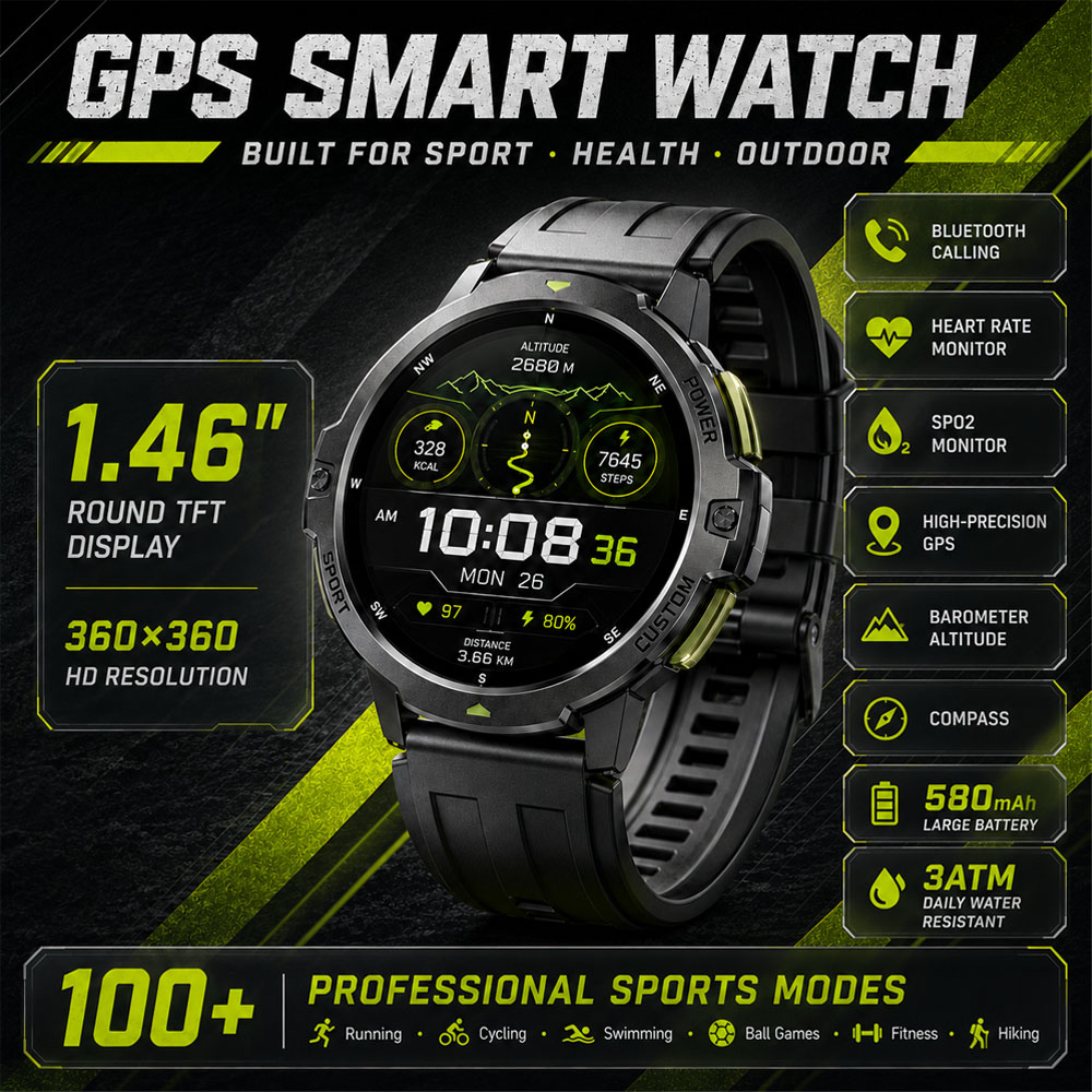 YENİ Askeri GPS Akıllı Saat 3A - Smartwatch Timex Watches For Women incelemesi ve fiyatı