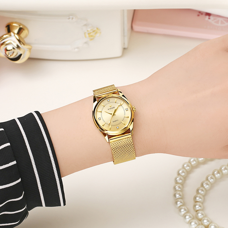 WWOOR Lüks Marka Elbise Altın  - Mesh Stainless Strap incelemesi ve fiyatı