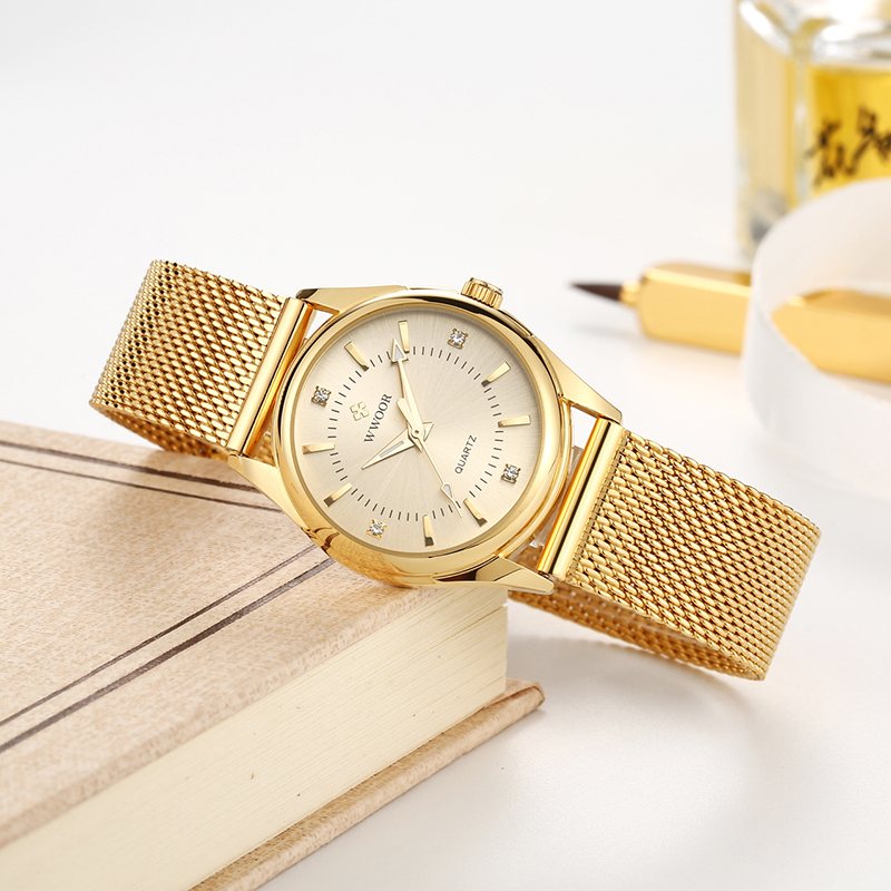 WWOOR Lüks Marka Elbise Altın  - Mesh Stainless Strap incelemesi ve fiyatı