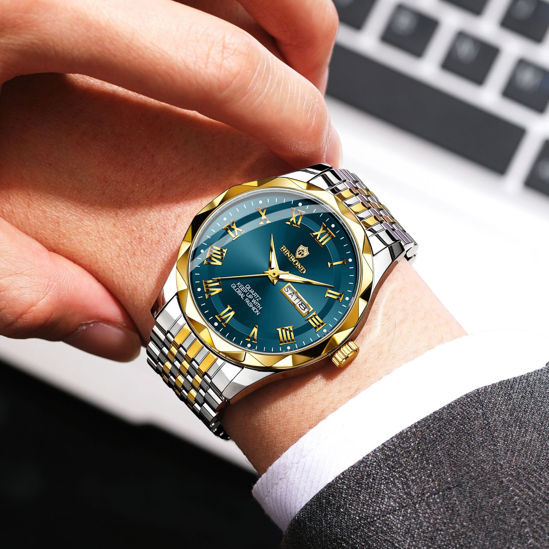 BINBOND Lüks Kuvars Kol Saatle - Smartwatch Luxury Watches For Men incelemesi ve fiyatı